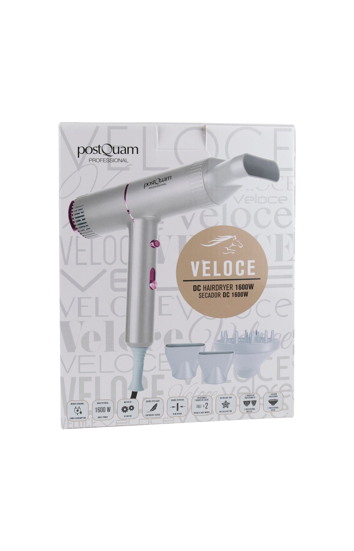 Sèche-Cheveux Veloce 1600W Moteur DC