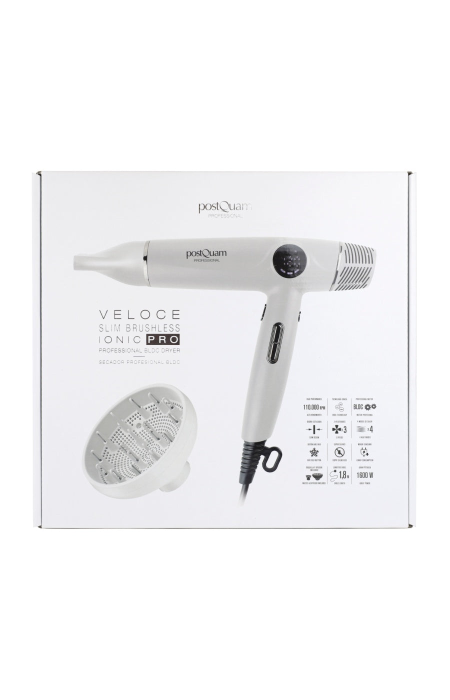 Sèche-Cheveux Veloce Slim BLDC Ionic Pro 110 000 tr/min