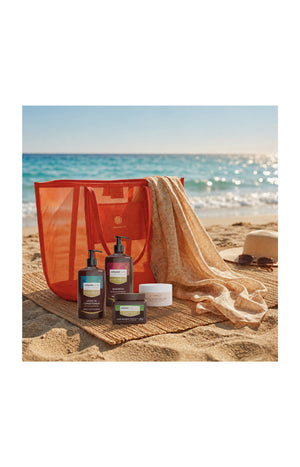 Sac de plage Summer Glow Coco – Cheveux ternes, très secs ou bouclés - 6 produits