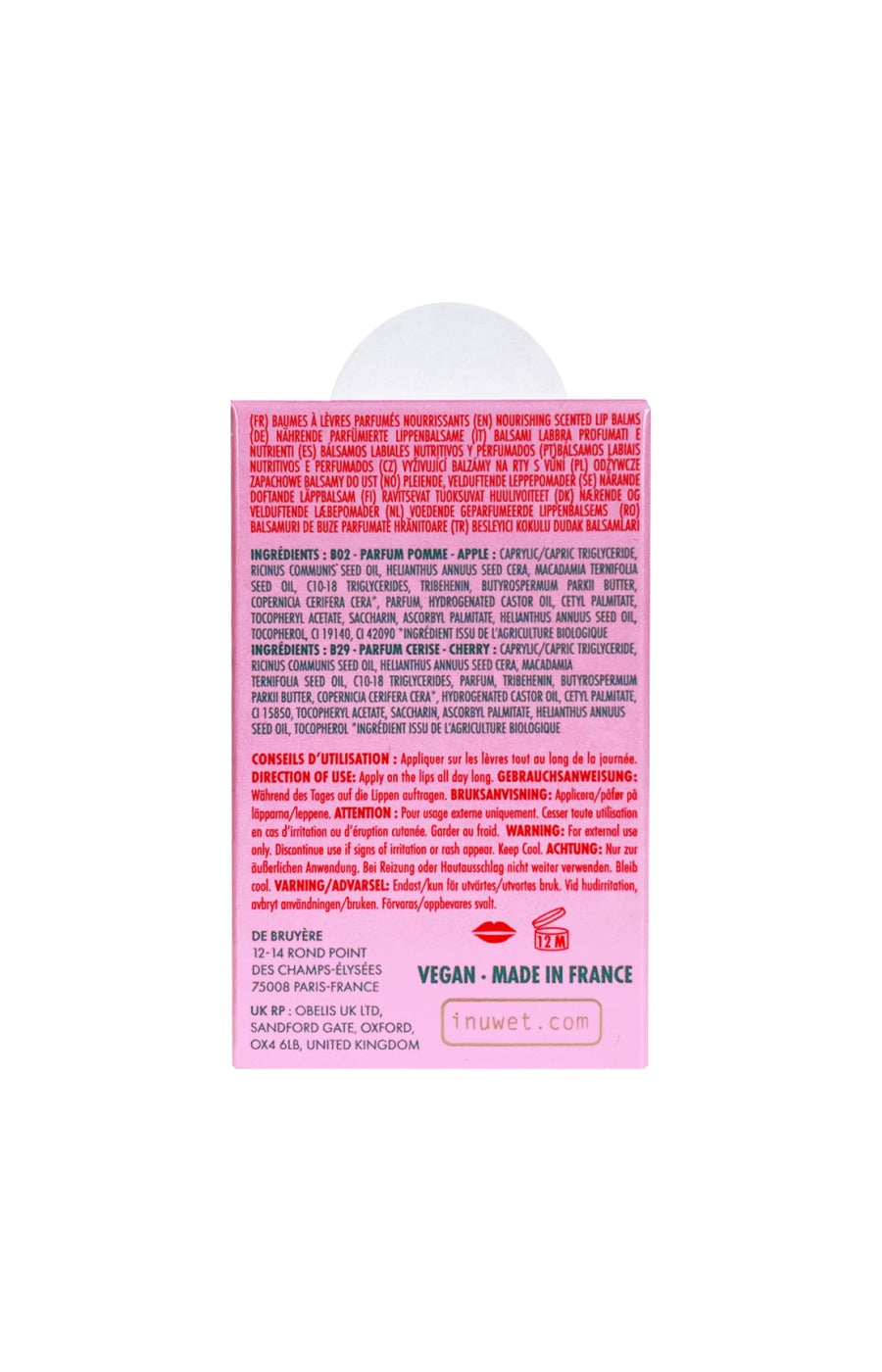 Coffret baumes à lèvres parfumés - Cerise & pomme - 2 produits
