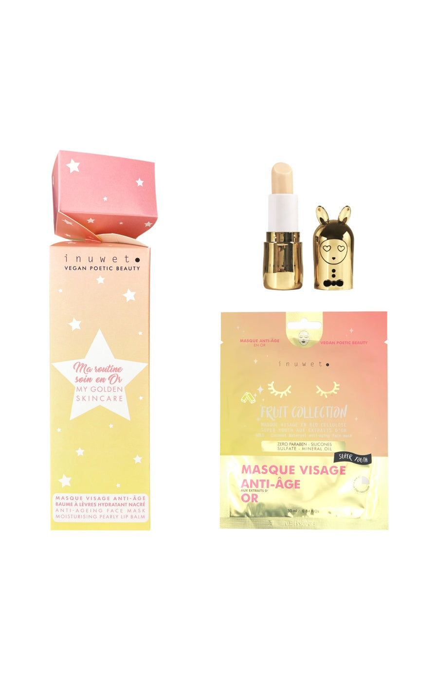 Cracker soins - Golden Routine - Visage  2 produits