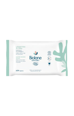 Lingettes nettoyantes à l'eau bio - Visage & corps - Bébé - 54 unités