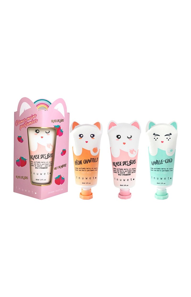 Coffret de crèmes mains & ongles - Carrousel - Vanille-coco, fraise des bois & pêche - 3 x 60 ml